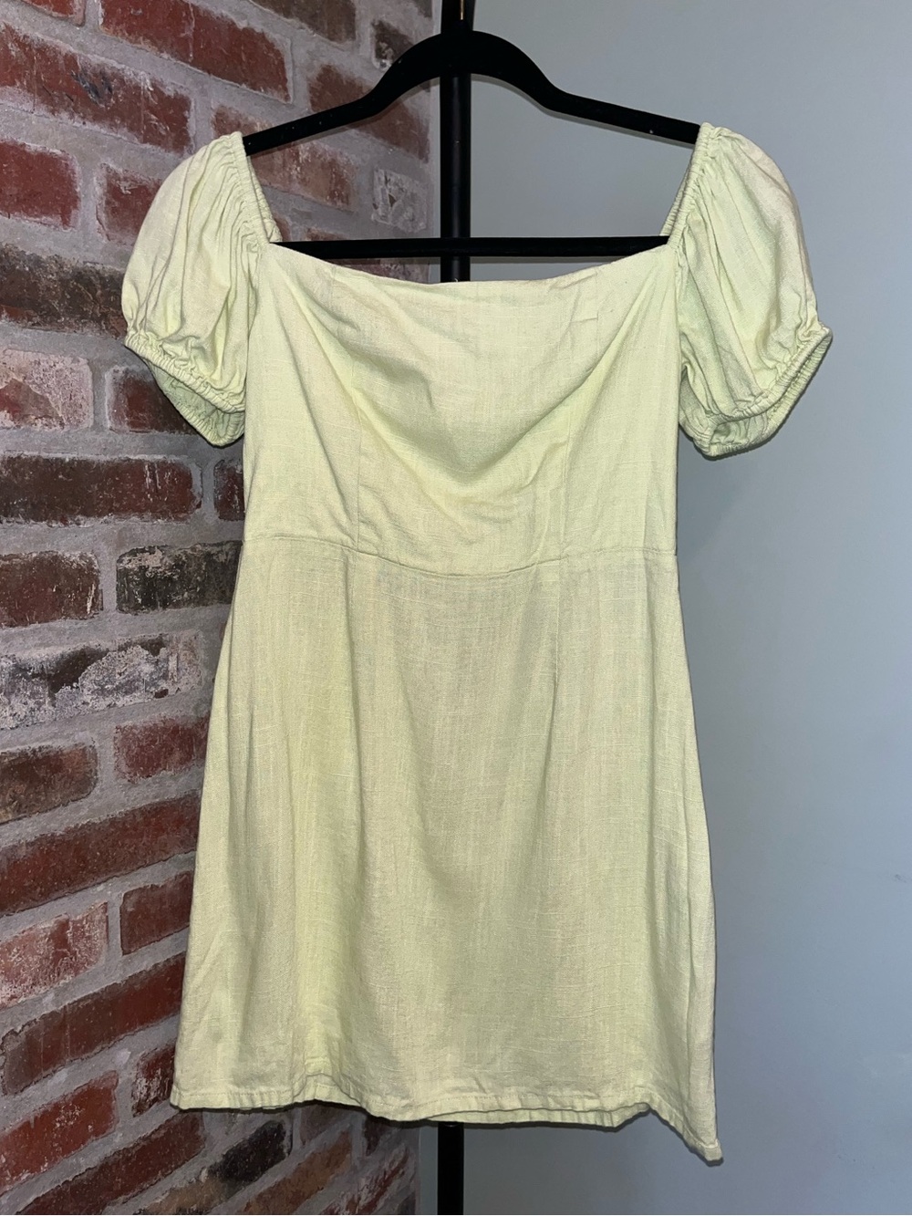 Seven wonders revolve linen blend dress in green | size 4
